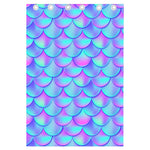 Teal Purple Mermaid Scales Pattern Print Curtain