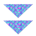 Teal Purple Mermaid Scales Pattern Print Dog Bandana