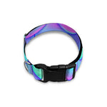 Teal Purple Mermaid Scales Pattern Print Dog Collar
