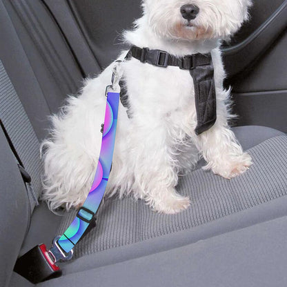 Teal Purple Mermaid Scales Pattern Print Dog Seat Belt