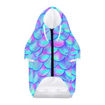 Teal Purple Mermaid Scales Pattern Print Dog Zip Up Hoodie