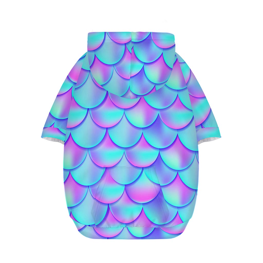 Teal Purple Mermaid Scales Pattern Print Dog Zip Up Hoodie