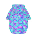 Teal Purple Mermaid Scales Pattern Print Dog Zip Up Hoodie