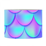 Teal Purple Mermaid Scales Pattern Print Drum Lamp Shade
