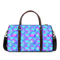 Teal Purple Mermaid Scales Pattern Print Duffel Bag