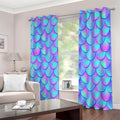 Teal Purple Mermaid Scales Pattern Print Extra Wide Grommet Curtains