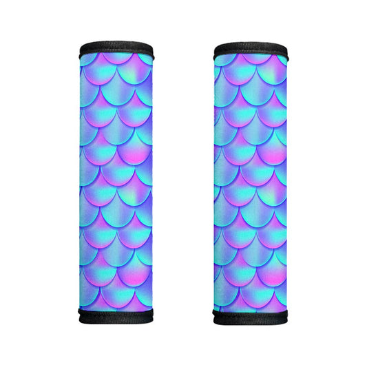 Teal Purple Mermaid Scales Pattern Print Handle Covers