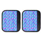 Teal Purple Mermaid Scales Pattern Print Handle Covers
