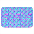 Teal Purple Mermaid Scales Pattern Print Indoor Door Mat