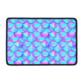Teal Purple Mermaid Scales Pattern Print Kitchen Mat