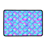 Teal Purple Mermaid Scales Pattern Print Kitchen Mat