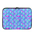 Teal Purple Mermaid Scales Pattern Print Laptop Sleeve