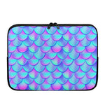 Teal Purple Mermaid Scales Pattern Print Laptop Sleeve