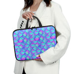 Teal Purple Mermaid Scales Pattern Print Laptop Sleeve With Handle
