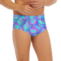 Teal Purple Mermaid Scales Pattern Print Men's Briefs