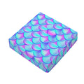 Teal Purple Mermaid Scales Pattern Print Outdoor Seat Cushion Cover