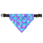Teal Purple Mermaid Scales Pattern Print Over The Collar Dog Bandana