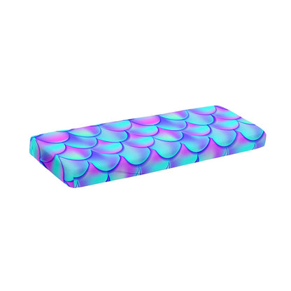 Teal Purple Mermaid Scales Pattern Print Piano Keyboard Cover