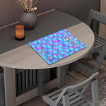 Teal Purple Mermaid Scales Pattern Print Placemat