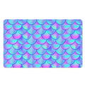 Teal Purple Mermaid Scales Pattern Print Polyester Doormat