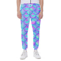 Teal Purple Mermaid Scales Pattern Print Joggers