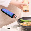 Teal Purple Mermaid Scales Pattern Print Skillet Handle Cover