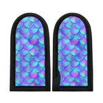 Teal Purple Mermaid Scales Pattern Print Skillet Handle Cover