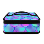Teal Purple Mermaid Scales Pattern Print Small Lunch Bag