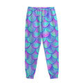 Teal Purple Mermaid Scales Pattern Print Sweatpants
