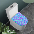 Teal Purple Mermaid Scales Pattern Print Toilet Lid Cover
