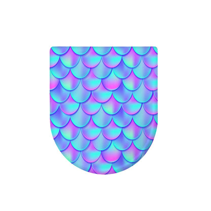 Teal Purple Mermaid Scales Pattern Print Toilet Lid Cover