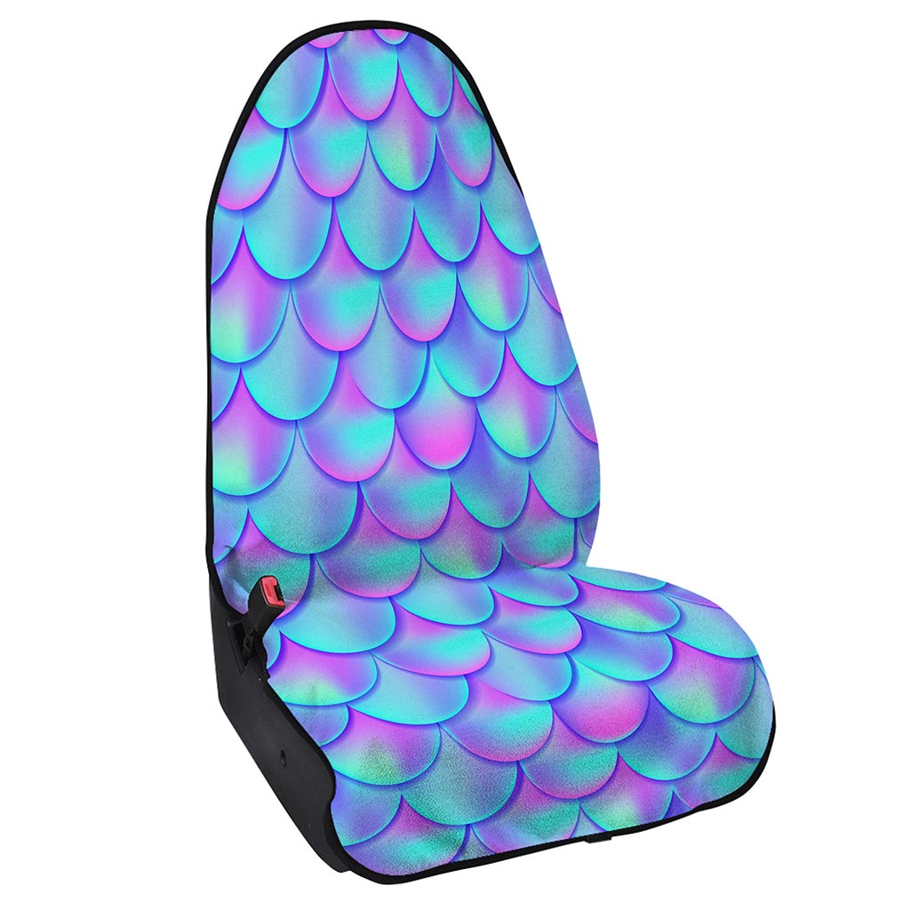 Teal Purple Mermaid Scales Pattern Print Waterproof Car Seat Cover