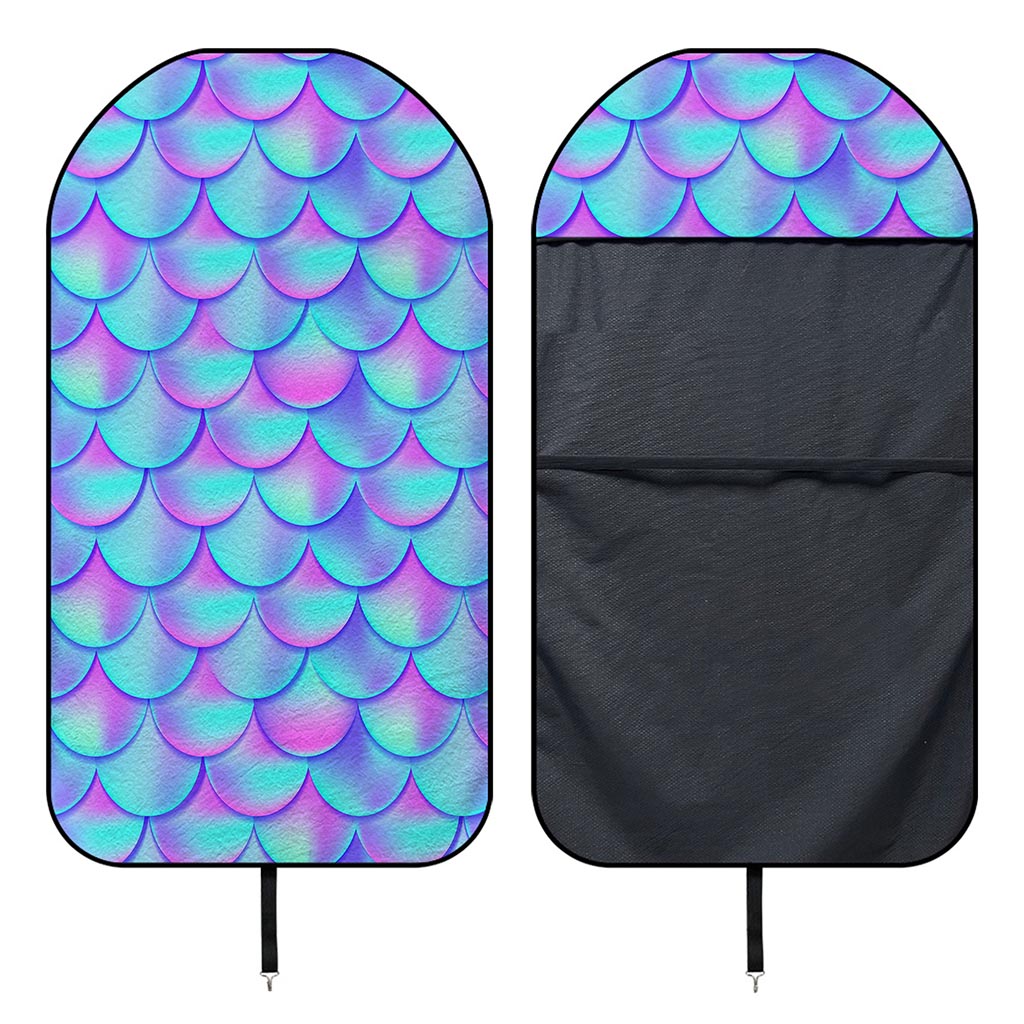 Teal Purple Mermaid Scales Pattern Print Waterproof Car Seat Cover