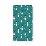 Teal Snowman Pattern Print Baby Crib Sheet