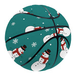 Teal Snowman Pattern Print Basketball