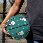 Teal Snowman Pattern Print Basketball
