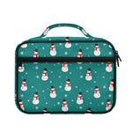 Teal Snowman Pattern Print Briefcase Bible Bag