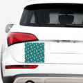 Teal Snowman Pattern Print Car Sticker