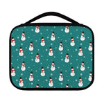 Teal Snowman Pattern Print Classic Bible Case