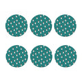 Teal Snowman Pattern Print Coaster Set