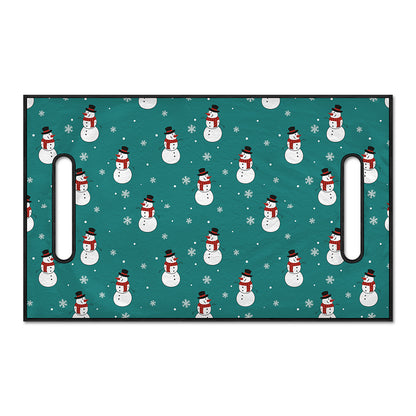 Teal Snowman Pattern Print Golf Cart Seat Cover