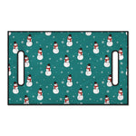 Teal Snowman Pattern Print Golf Cart Seat Cover