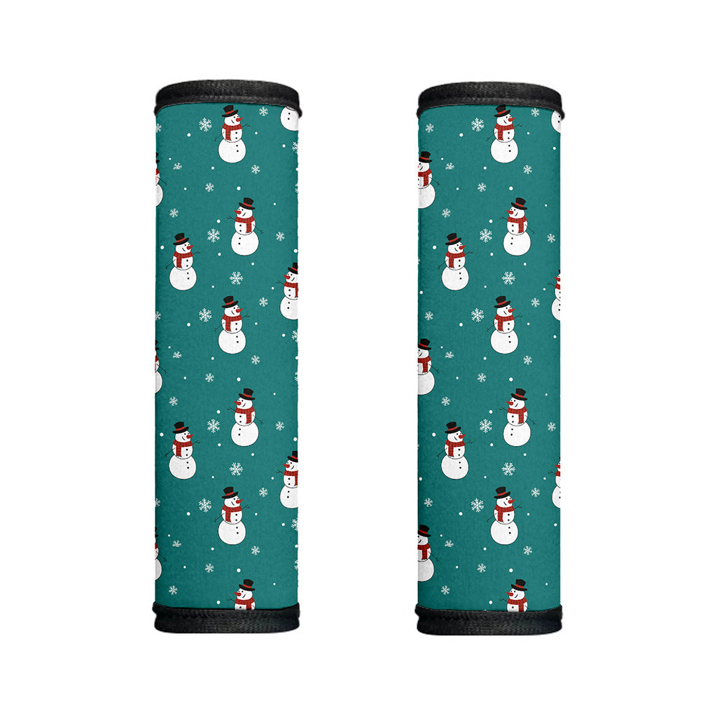 Teal Snowman Pattern Print Handle Covers