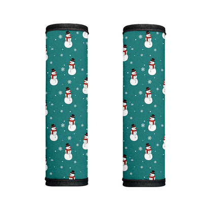Teal Snowman Pattern Print Handle Covers