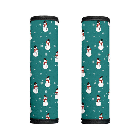 Teal Snowman Pattern Print Handle Covers