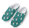Teal Snowman Pattern Print Mesh Casual Shoes