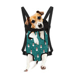 Teal Snowman Pattern Print Pet Carrier Backpack