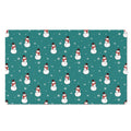 Teal Snowman Pattern Print Polyester Doormat