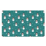 Teal Snowman Pattern Print Polyester Doormat