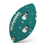 Teal Snowman Pattern Print Rugby Ball